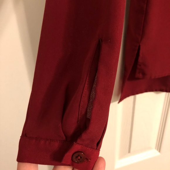 Cranberry Michael Kors Zip Blouse - Picture 3 of 5